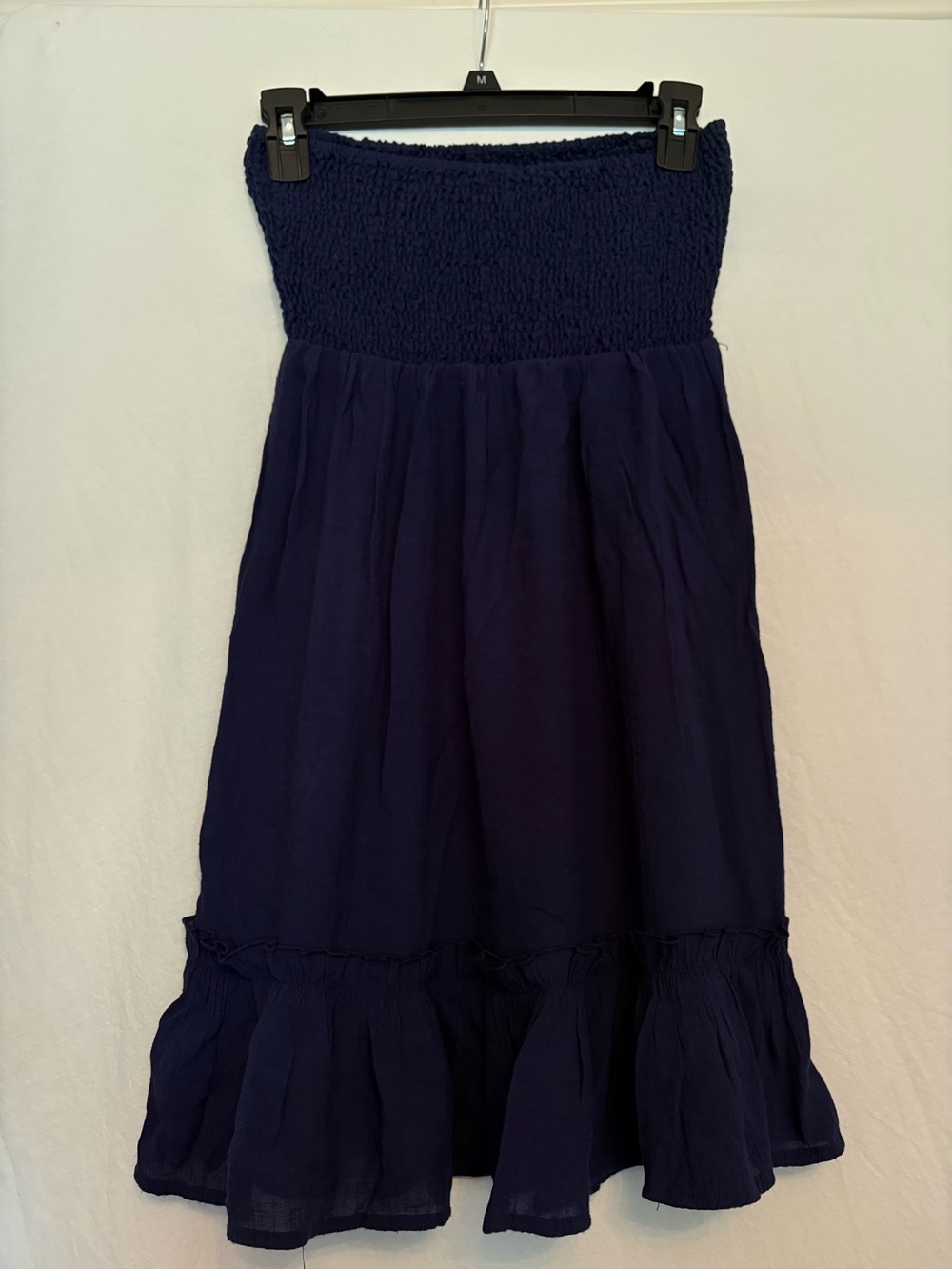 SHEIN Navy Smocked Strapless Sundress for Kids